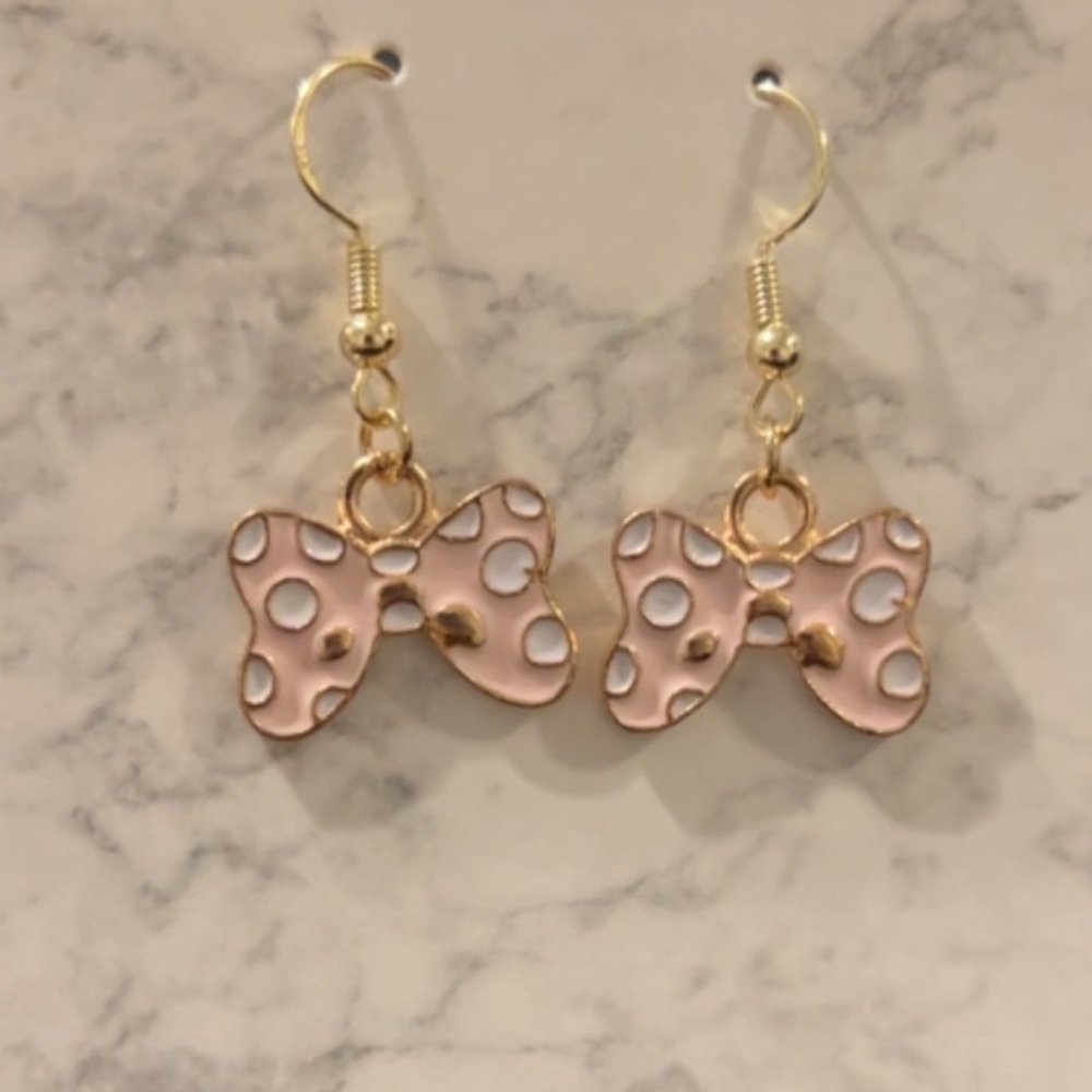 🔴Handmade Bow Earrings💝 - Picture 3 of 3